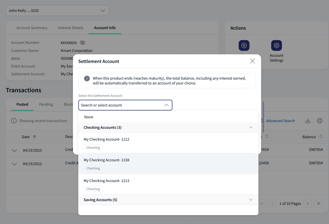 Account Dropdown